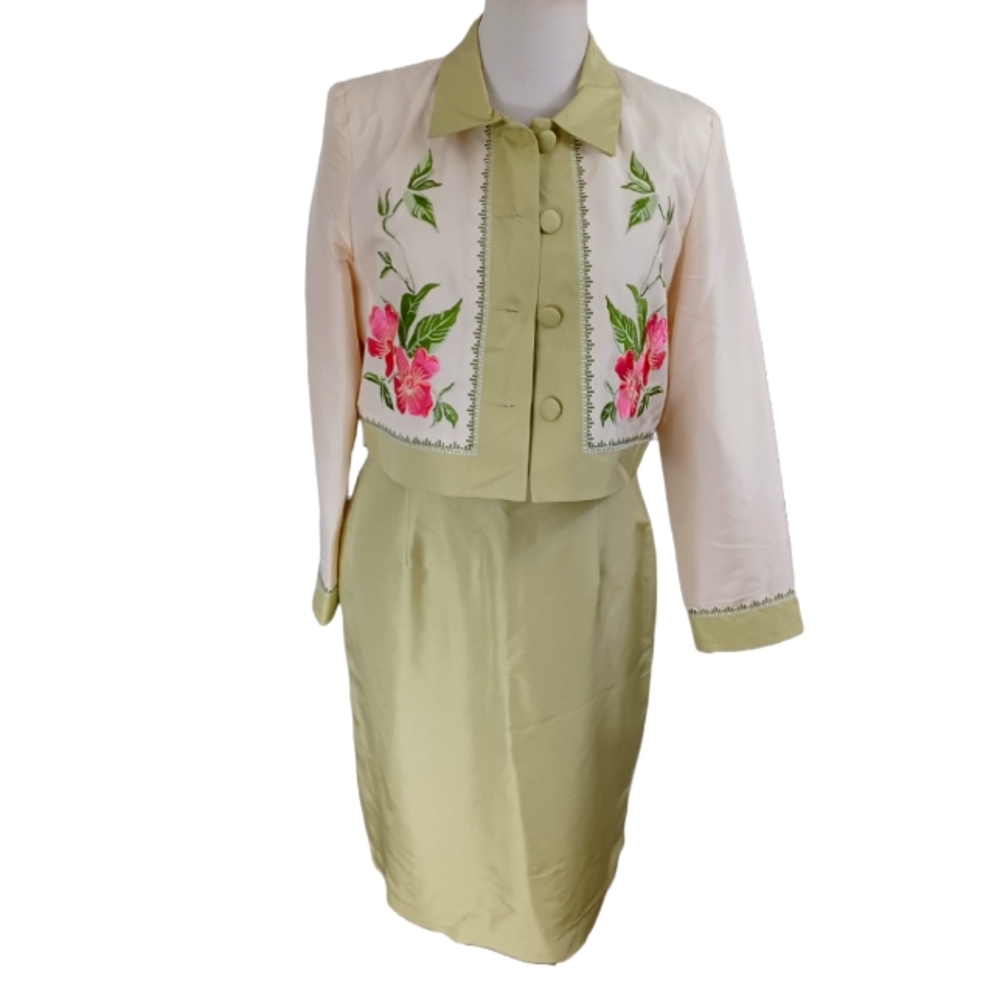 BROWNSTONE STUDIO SILK SPECIAL OCCASION DRESS  2 PIECE SET  SIZE 14  NWT